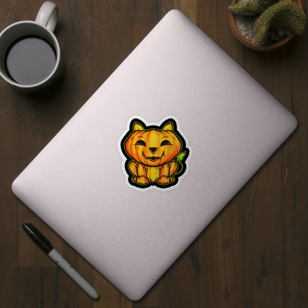 Pumpcat Pumpkin Cat Or Dog Halloween by SinBle